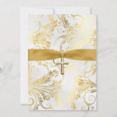 Invitation Baby Boy Baptism Christening Gold Cross (Dos)