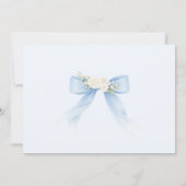 Invitation Baby Boy Baptism Photo Floral Eucalyptus Bow (Dos)