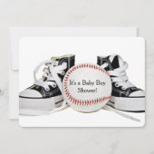 Invitation Baby Boy Baseball Douche (Devant)