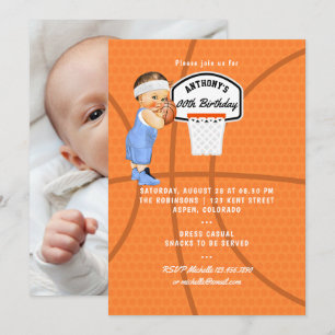 Invitation Baby Boy Basketball Anniversaire photo de la fête