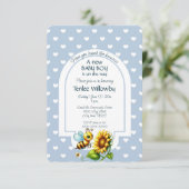 Invitation Baby Boy Bee In A Sunflower Shower  (Debout devant)