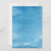 Invitation Baby Boy Blue Aquarelle String Baby shower Lumière (Dos)