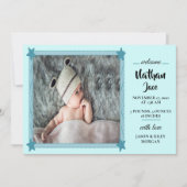 Invitation Baby Boy Blue Birth Announcement (Devant)