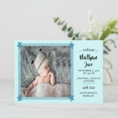 Invitation Baby Boy Blue Birth Announcement (Debout devant)