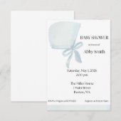 Invitation Baby Boy Blue Bonnet (Devant / Derrière)
