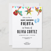 Invitation Baby Boy Blue Mexican Fiesta Baby shower (Devant)