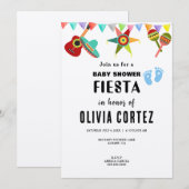 Invitation Baby Boy Blue Mexican Fiesta Baby shower (Devant / Derrière)