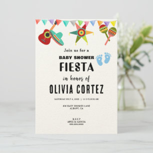 Invitation Baby Boy Blue Mexican Fiesta Baby shower