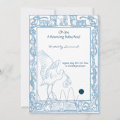 Invitation Baby Boy Blue Stork & Owl Border Shower (Dos)