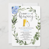 Invitation Baby Boy brasse verdure couples baby shower (Devant)