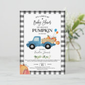 Invitation Baby Boy Citrouille Camion Citrouille Baby shower (Debout devant)