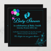 Invitation Baby Boy Cute Baby shower (Devant / Derrière)