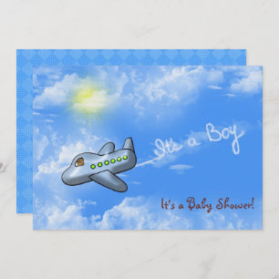 Invitation Baby Boy Douche avec avion