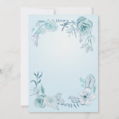 Invitation Baby Boy Douche Marine avec Aqua Blue Aquarelle Fl (Dos)