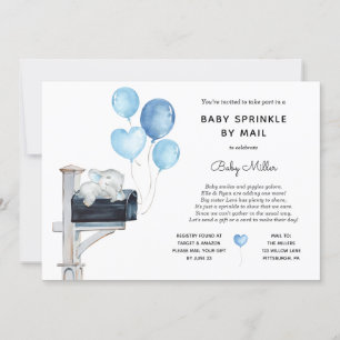Invitation Baby Boy Elephant Baby Sprinkel par courrier