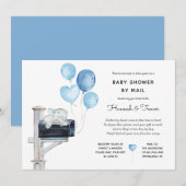 Invitation Baby Boy Elephant sur boîte aux lettres Douche par (Devant / Derrière)