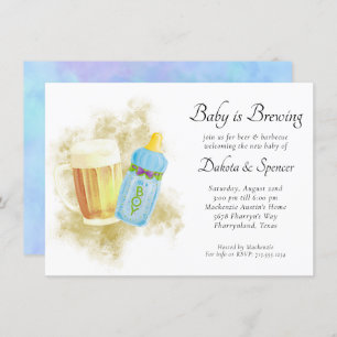 Invitation Baby Boy est en train de brasser Bleue Douche ex