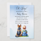Invitation Baby Boy et son Baby shower de chiot berger allema (Devant)