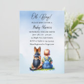 Invitation Baby Boy et son Baby shower de chiot berger allema (Debout devant)