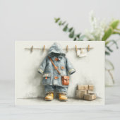 Invitation Baby Boy Firefighter 1er anniversaire (Debout devant)