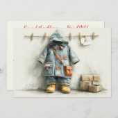 Invitation Baby Boy Firefighter 1er anniversaire (Devant / Derrière)