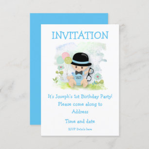 Invitation Baby Boy First Birthday Party
