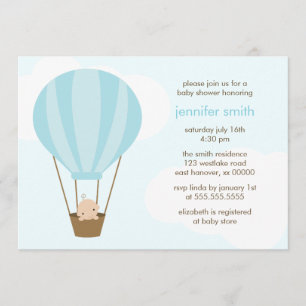 Invitation Baby Boy in Blue Balloon