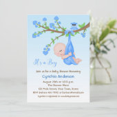 Invitation Baby Boy in Tree, Baby shower (Debout devant)