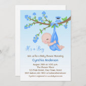 Invitation Baby Boy in Tree, Baby shower (Devant / Derrière)