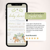 Invitation Baby Boy Jungle Safari Animaux Blue Green Douche