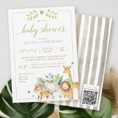 Invitation Baby Boy Jungle Safari Animaux Blue Green Douche