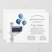 Invitation Baby Boy Longue Distance Show par la poste (Devant / Derrière)