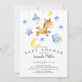 Invitation Baby Boy Mobile Baby shower Cheval (Devant)