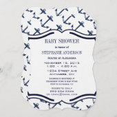 Invitation Baby Boy moderne Douche nautique (Devant / Derrière)