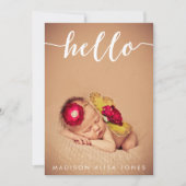 Invitation Baby Boy ou Girl Hello Photo Annonces de naissance (Devant)
