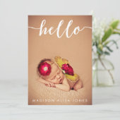Invitation Baby Boy ou Girl Hello Photo Annonces de naissance (Debout devant)