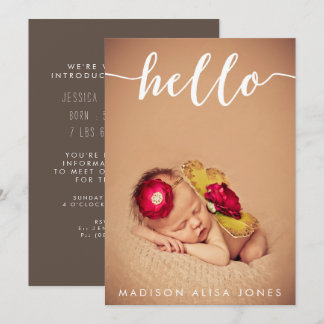 Invitation Baby Boy ou Girl Hello Photo Annonces de naissance