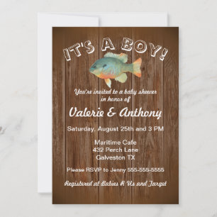 Invitation Baby Boy Pêche Rustique