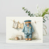 Invitation Baby Boy Police 1ère fête d'anniversaire (Debout devant)