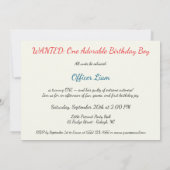 Invitation Baby Boy Police 1ère fête d'anniversaire (Dos)