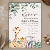 Invitation Baby Boy Safari Animaux Baby shower