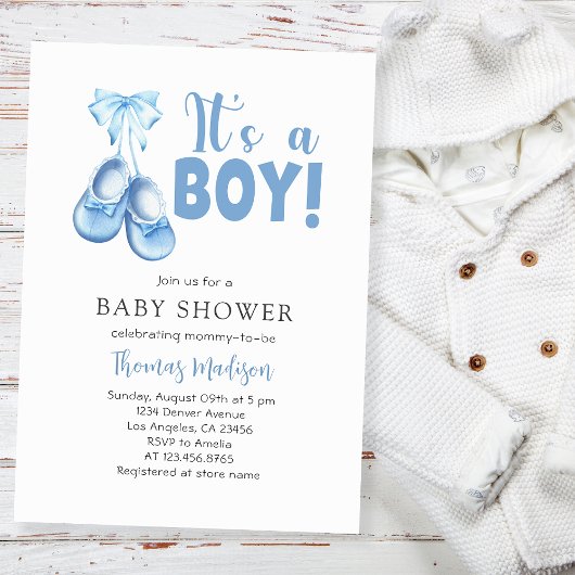 Invitation Baby Boy Shower C'est un Garçon Bleu