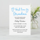 Invitation Baby Boy Shower First Time Grandma (Debout devant)