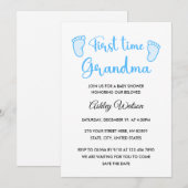 Invitation Baby Boy Shower First Time Grandma (Devant / Derrière)