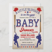 Invitation Baby Boy Shower Invitation, Baseball Vintage (Devant)