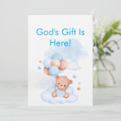 Invitation Baby Boy Shower Invite With Christian Bible Verse (Debout devant)