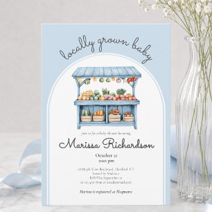 Invitation Baby-boy Shower Marché Fermier