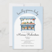 Invitation Baby-boy Shower Marché Fermier (Devant)