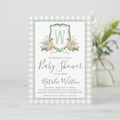 Invitation Baby Boy Shower Preppy Chien Southern Green En vic (Debout devant)