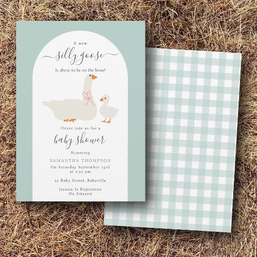 Invitation Baby Boy Silly Goose sur le Baby shower de perte